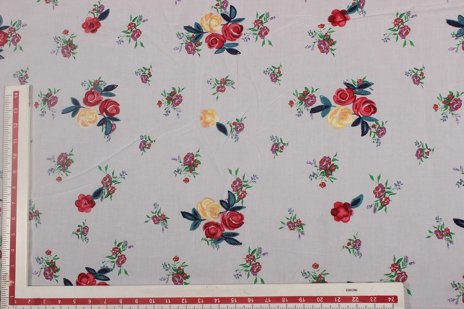 White Embroidered Cotton Fabric