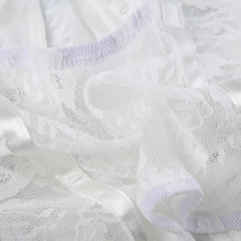 White Strap Tie Up Bandage Corset Top