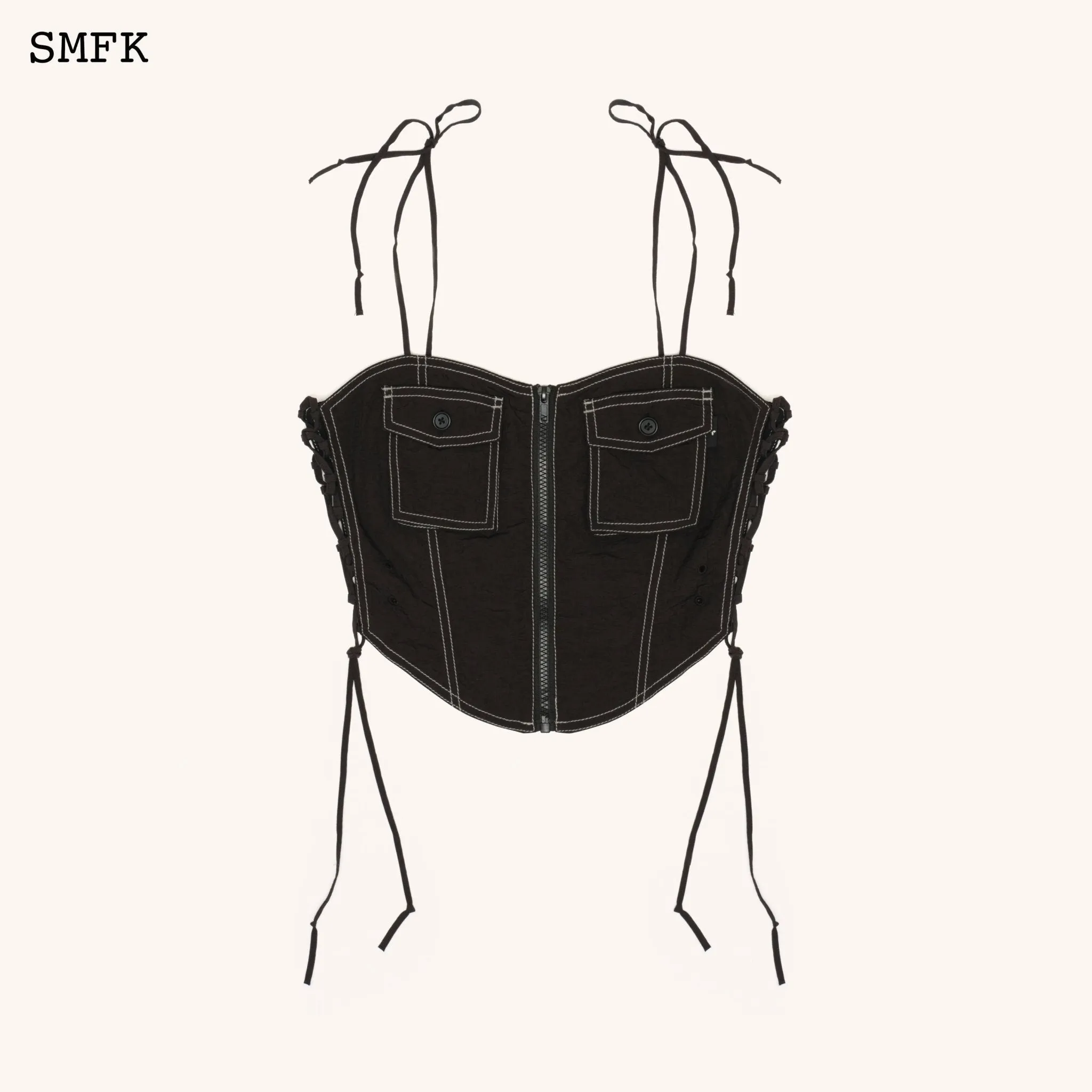 WildWorld Black Stray Paratrooper Corset Tube Top