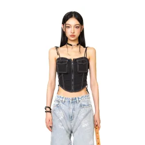 WildWorld Black Stray Paratrooper Corset Tube Top