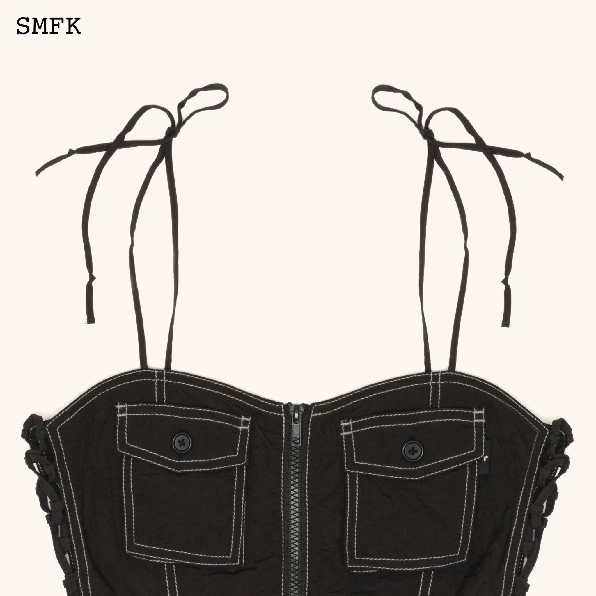 WildWorld Black Stray Paratrooper Corset Tube Top