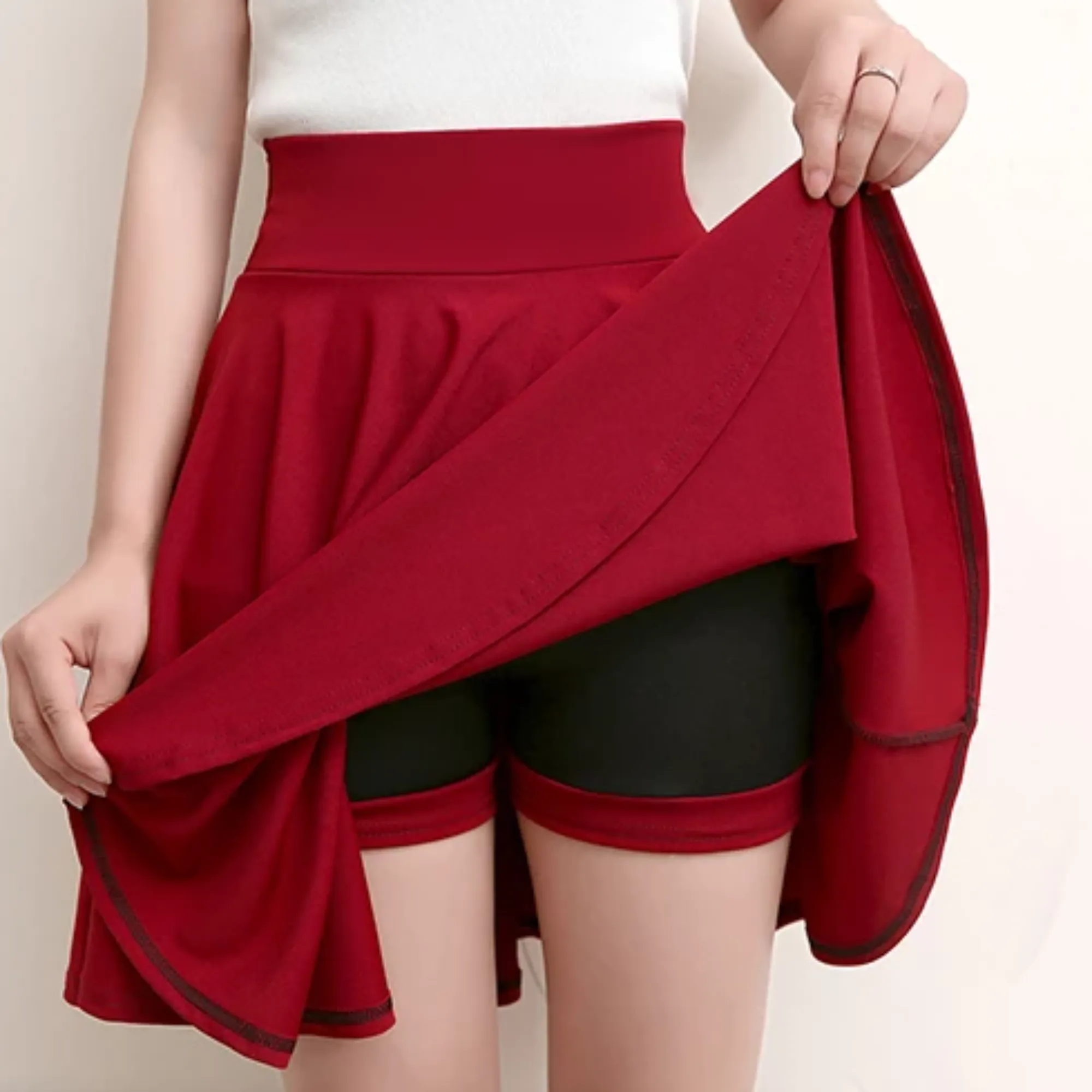 Women's Casual High-Waist A-Line Mini Skirt Shorts