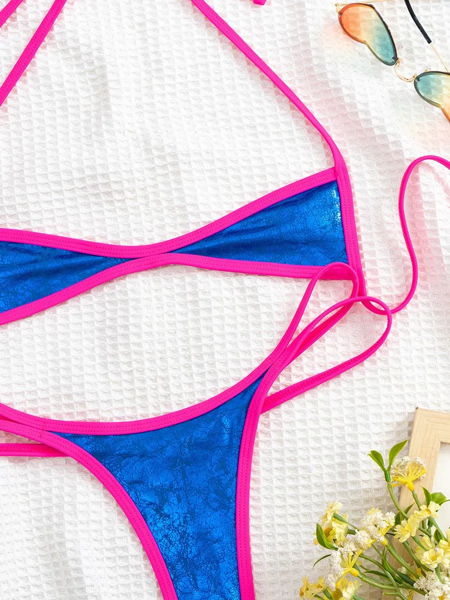 Women's Sexy Micro Bikini Set | Thong & Tankini Top | Beach Swimwear