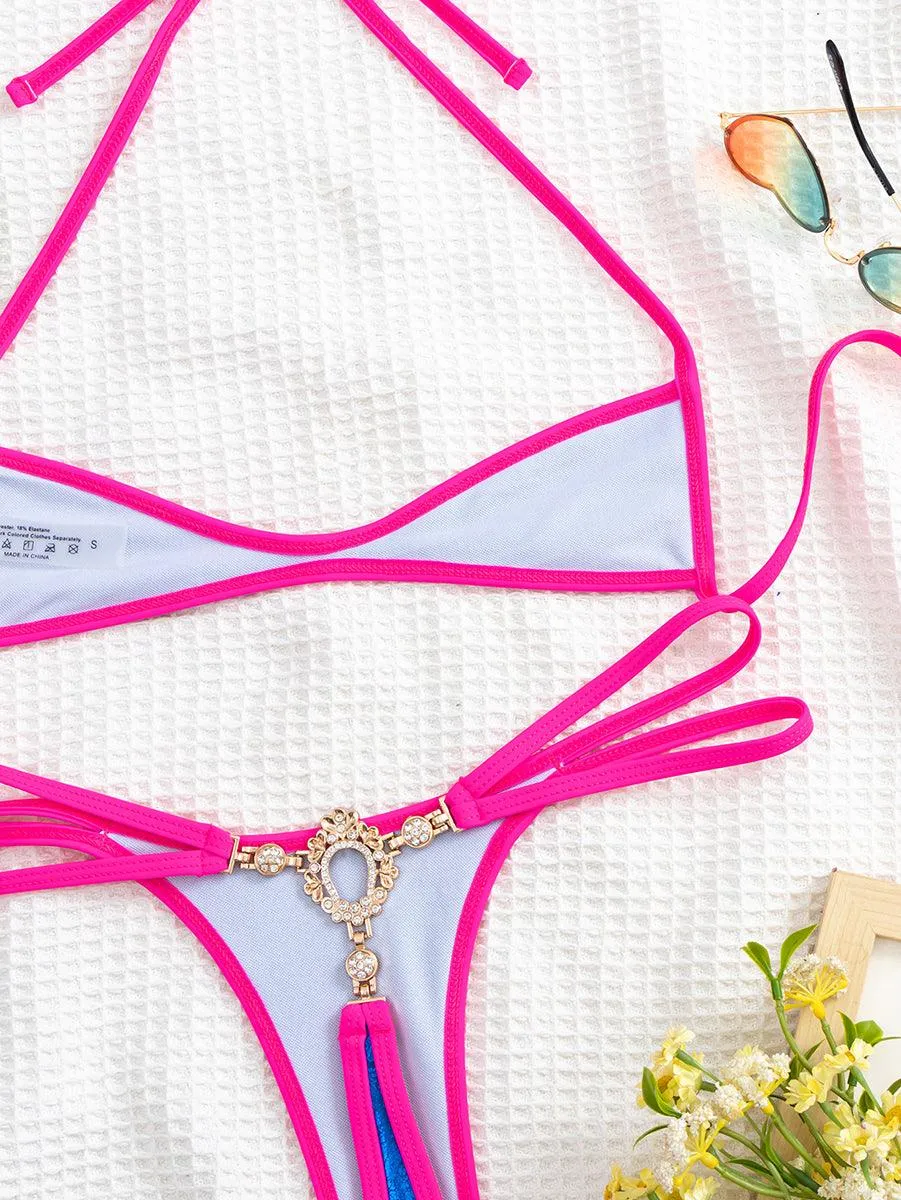 Women's Sexy Micro Bikini Set | Thong & Tankini Top | Beach Swimwear