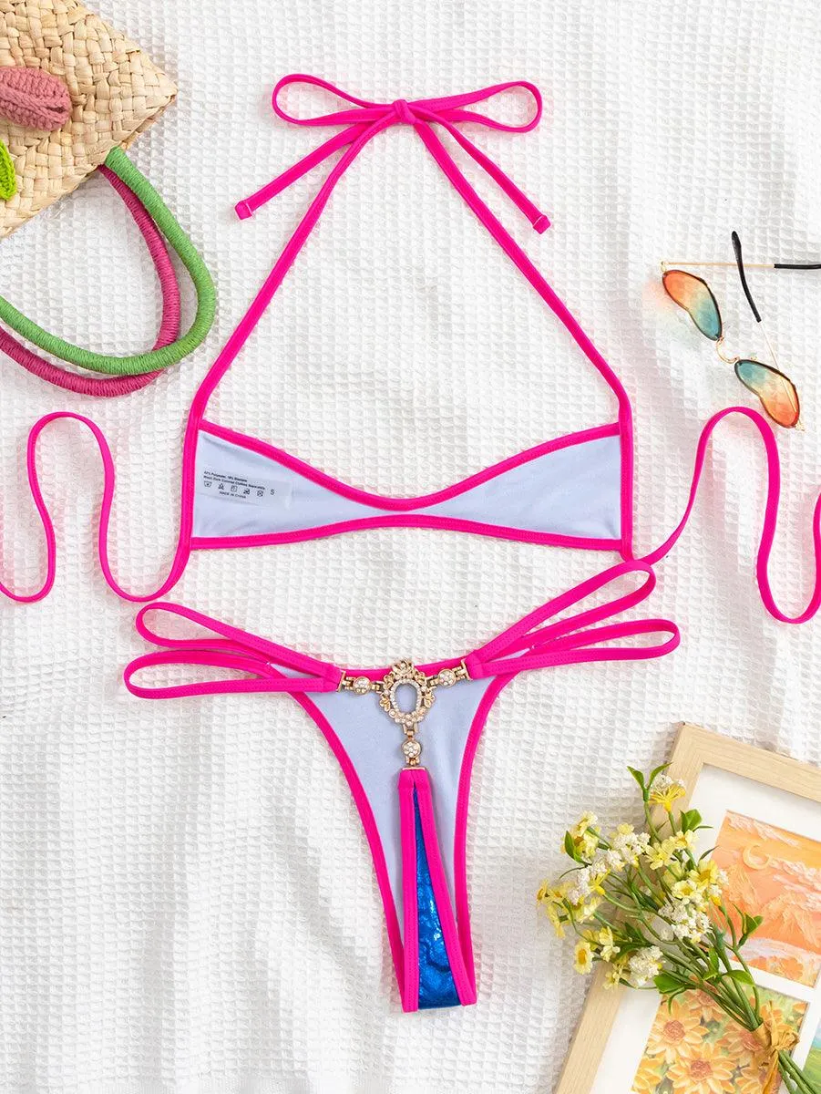 Women's Sexy Micro Bikini Set | Thong & Tankini Top | Beach Swimwear