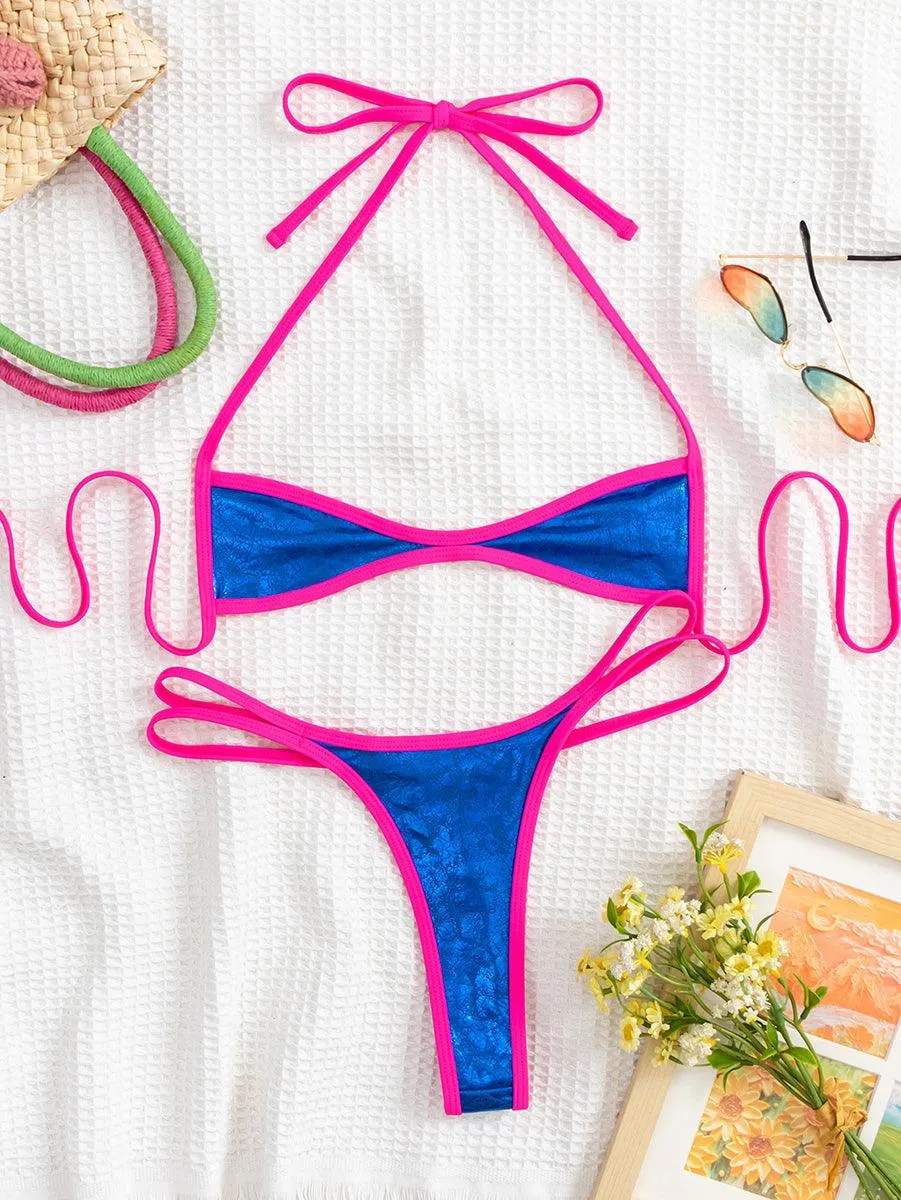 Women's Sexy Micro Bikini Set | Thong & Tankini Top | Beach Swimwear