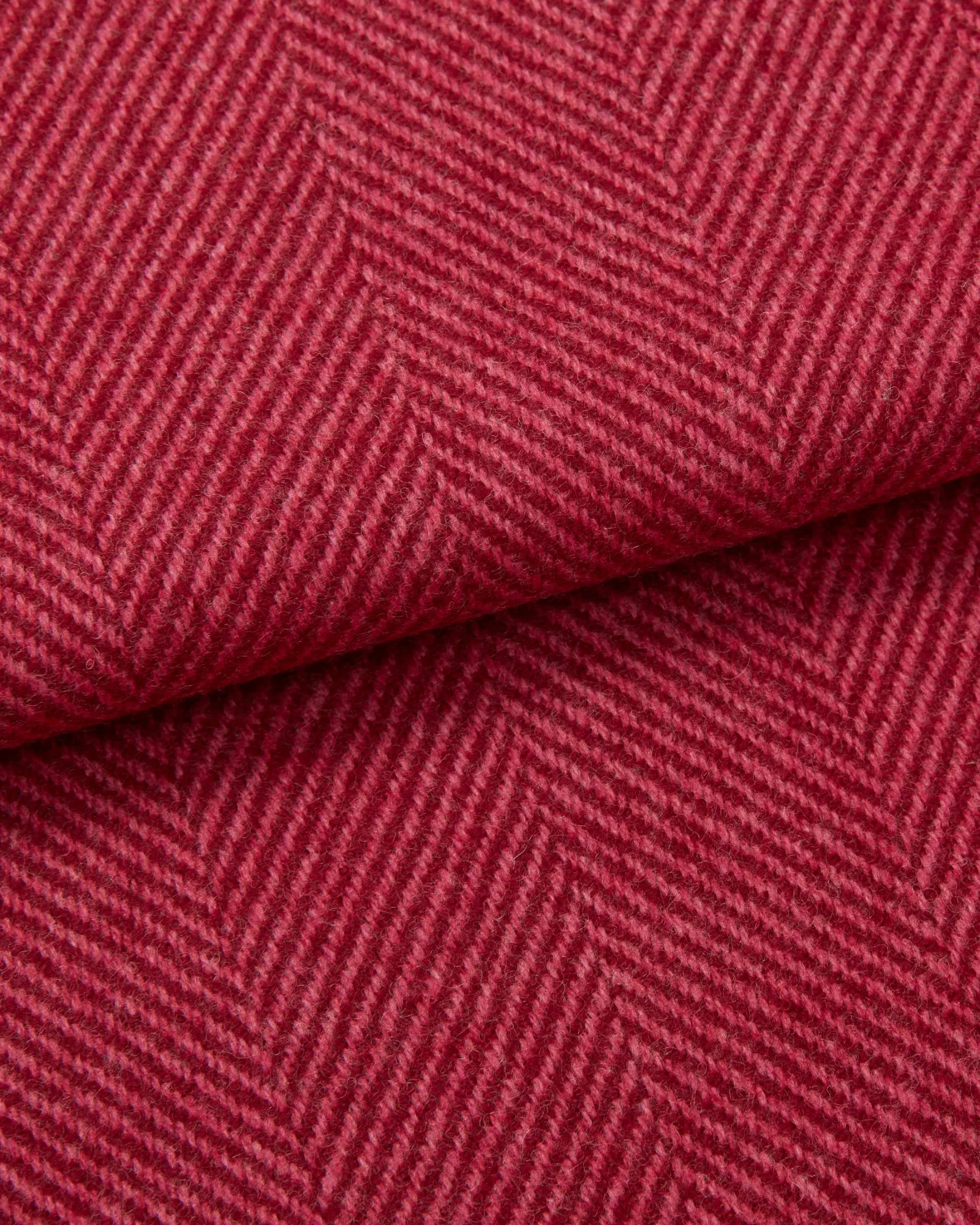 Women's Silk-Lined Wool Robe - Pink Herringbone