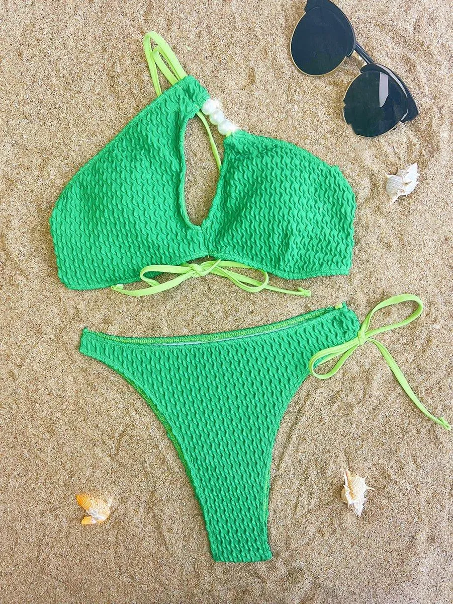 Women's Single Shoulder Bikini Set - Sexy Swimwear, GFIT