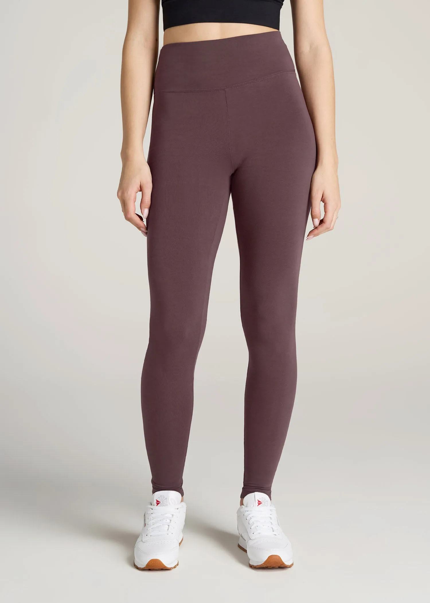 Women's Tall Cotton Leggings in Dusty Merlot
