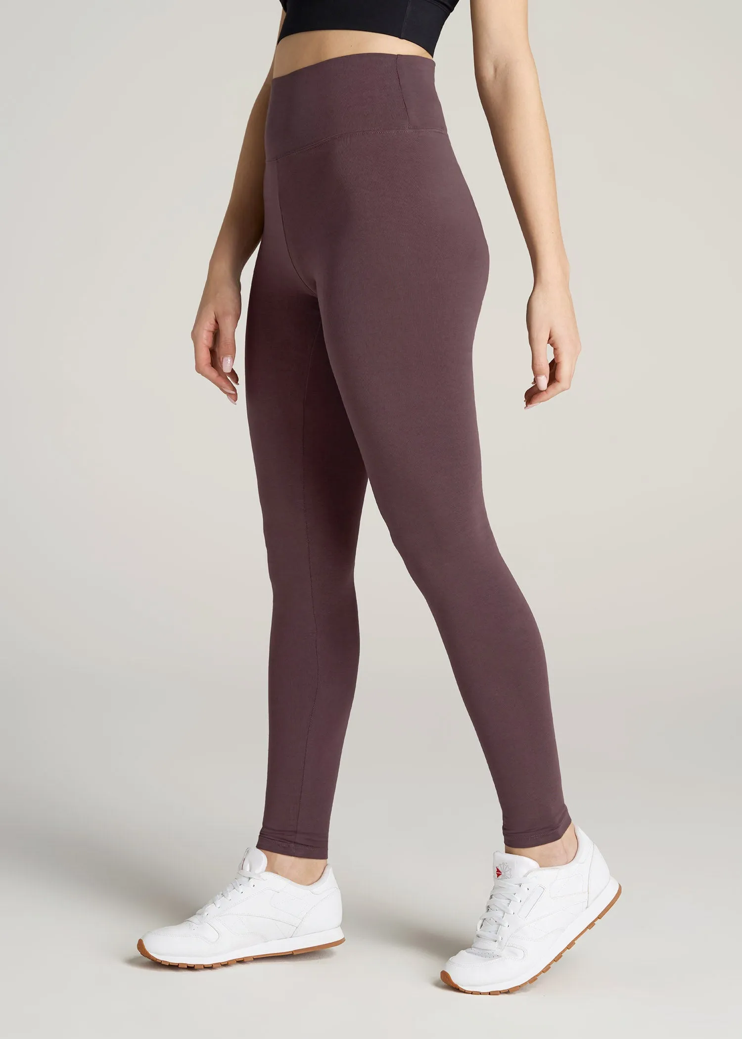 Women's Tall Cotton Leggings in Dusty Merlot