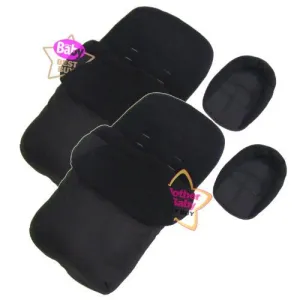 X2 Luxury Footmuff Head Hugger Black Fit Graco Duo Sport Twin Stroller Pushchair