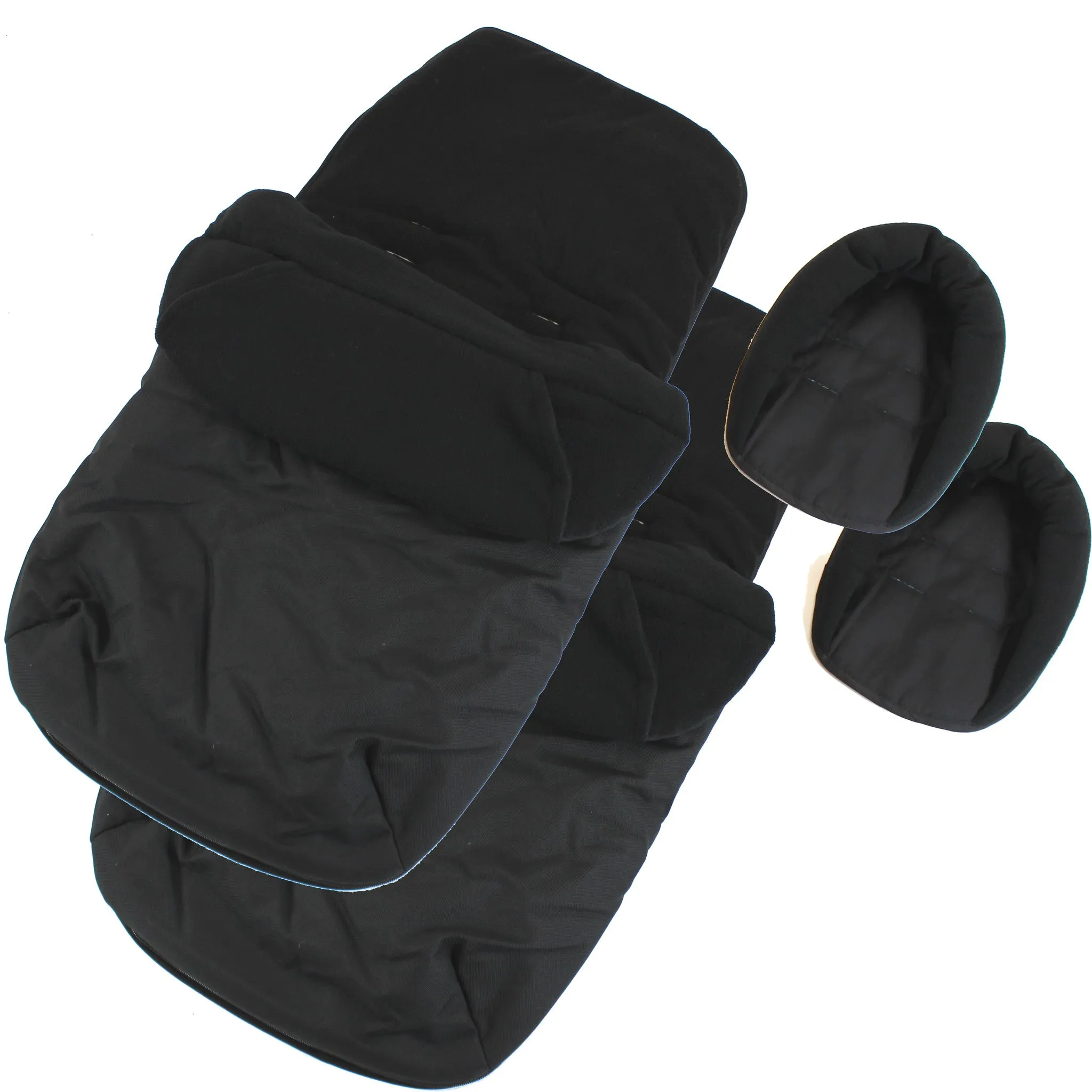 X2 Luxury Footmuffs And Liner With Head Support Black For Cosatto Ditto Twin Stroller