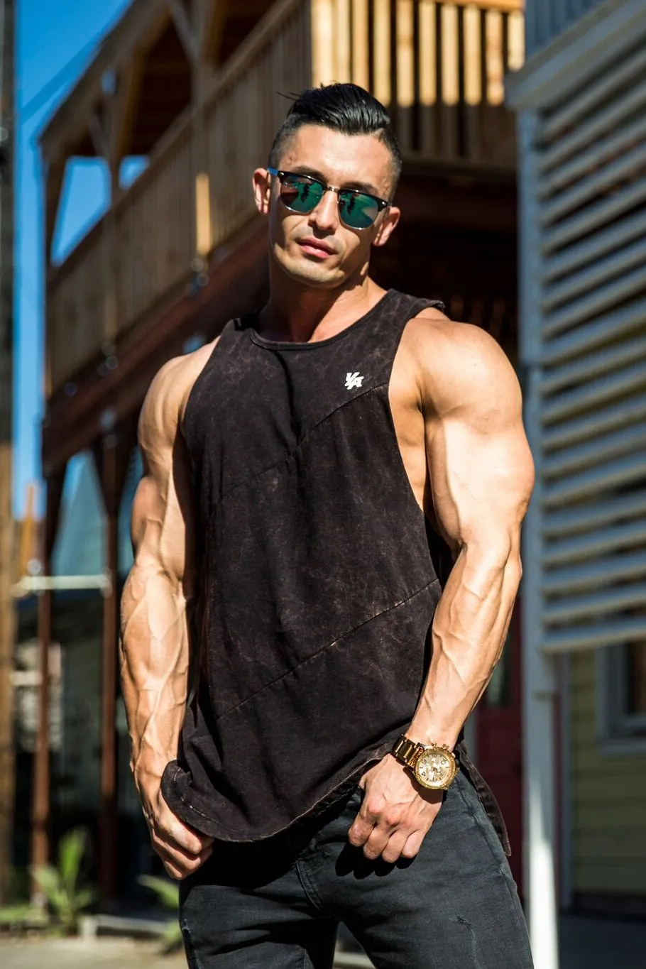 YoungLA Elongated Muscle Cut-Off Bodybuilding Tanks 306