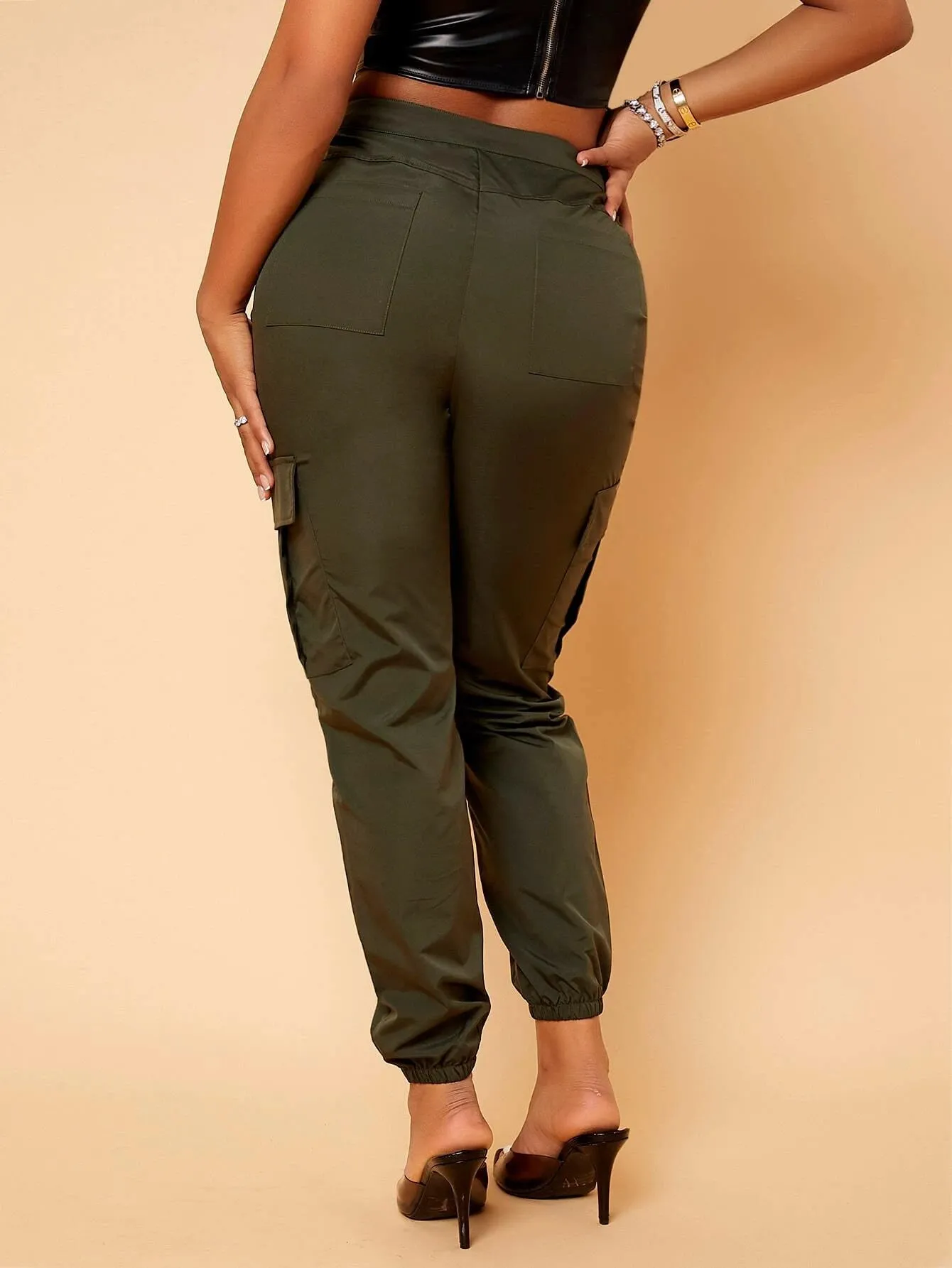 Zip Up Pocket Side Cargo Pants